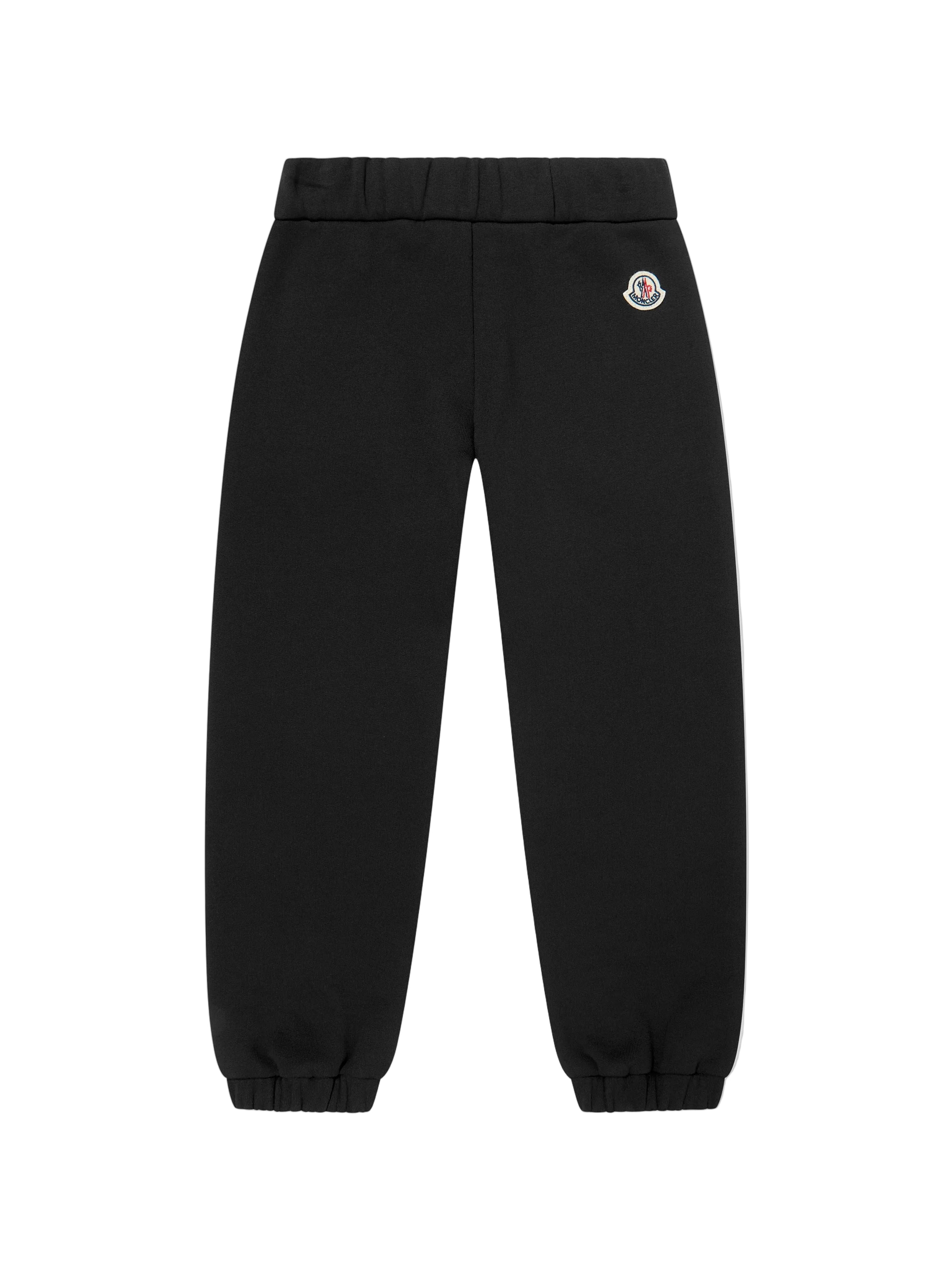 Back View of Moncler Enfant Boys Logo Black Sweatpants